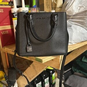 Michael Kors Black Pebbled Leather Satchel